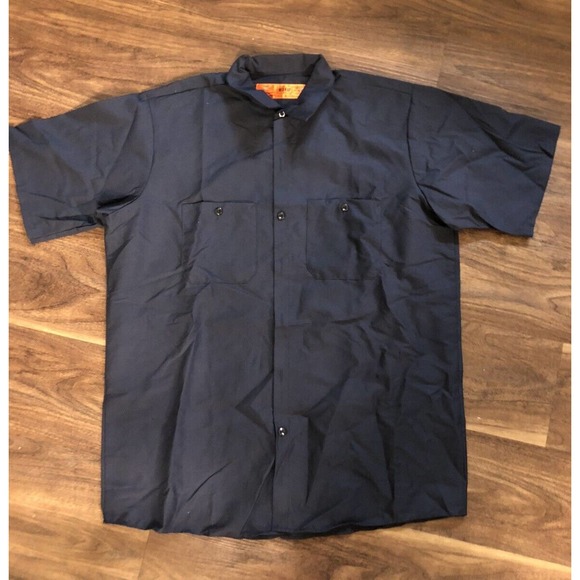 Red Kap Other - Red Kap Men’s Navy Work Shirt Button Up Large R2